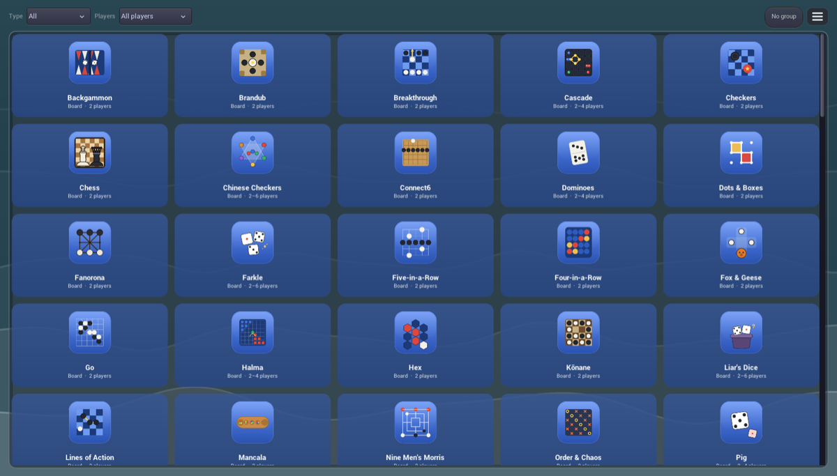 The Jambolaya game catalog